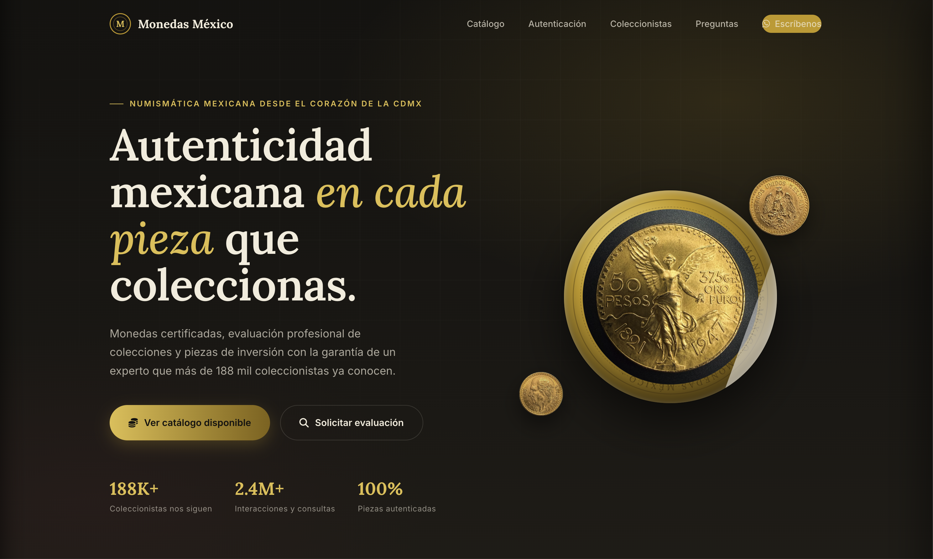 Página de inicio de Monedas México